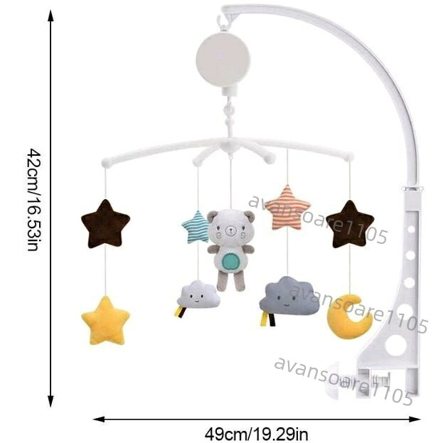 ベッドメリー ベビーベッドおもちゃ 赤ちゃん ベビー寝具 音楽プレイヤー 寝かしつ...