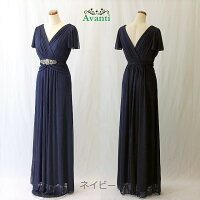 ロングドレス346,ネイビー