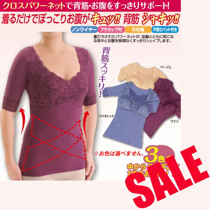 期間限定セール1,096円 【補正インナー】《M・L・LLサイズ》汗取り&ブラカップ付インナー(パワーネット付)1枚 UD115-3x3▼ミセス 補整 サポート...