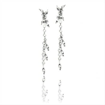 Rakuten - シルバーリーフ ピアス スワロフスキークリスタル