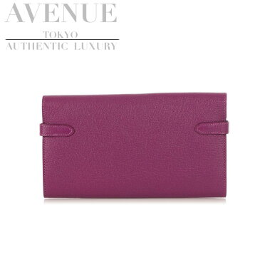 【未使用・新古品】エルメス アネモネ シェーブル ケリーウォレット ゴールド金具 HERMES ANEMONE CHEVRE KELLY WALLET GOLD HARDWARE【海外直輸入中古品】【中古】