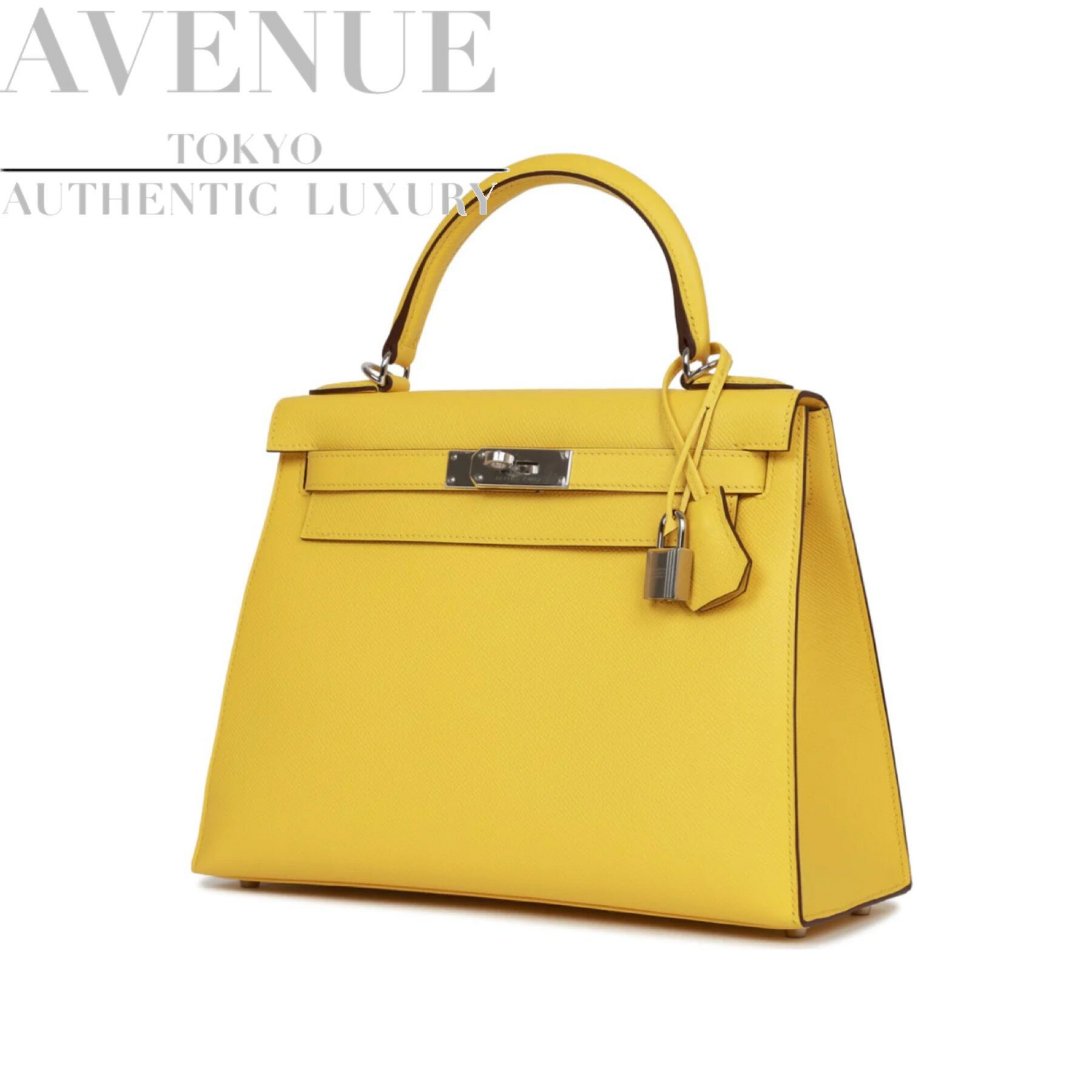 【新品未使用】2022年製 エルメス ケリー28 外縫い ジョーヌナプル エプソン シルバー金具 HERMES KELLY SELLIER 28 JAUNE DE NAPLES EPSOM SILVER HARDWARE