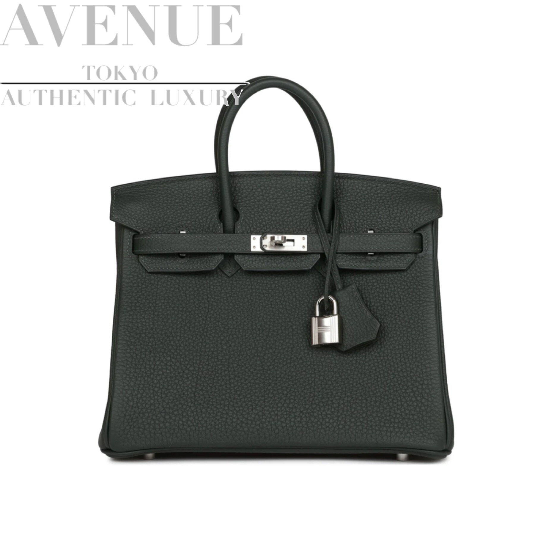 yVigpz2022N GX o[L25 F[tHZ gS Vo[ HERMES BIRKIN 25 VERT FONCE TOGO SILVER HARDWARE