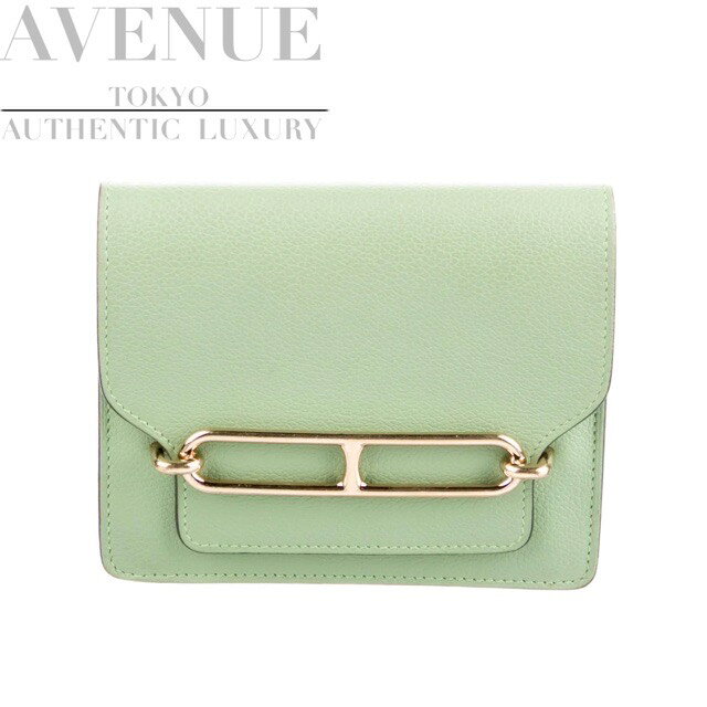 【大変美品】2021年製 エルメス ロウリス ルリ スリム ウォレット ヴェールクリケット エヴァーカラー エバーカラー ゴールド金具 折り財布 HERMES ROULIS SLIM WALLET VERT CRIQUET EVERCOLOR GOLD HARDWARE【海外直輸入中古品】【中古】のサムネイル