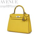 エルメス ケリー25 ジョーヌナプル エプソン シルバー金具 HERMES KELLY RETOURNE 25 JAUNE DE NAPLES EPSOM SI...