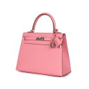 エルメス ケリー25 外縫い ローズコンフェッティ エプソン シルバー金具 HERMES KELLY SELLIER 25 ROSE CONFETTI EPSO...