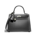 エルメス ケリー25 外縫い グリミスティ エプソン シルバー金具 HERMES KELLY SELLIER 25 GRIS MISTY EPSOM SILVE...