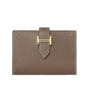 エルメス ミニベアン ミニウォレット エトゥープ マダム ゴールド金具 HERMES BEARN MINI WALLET ETOUPE MADAME GOLD ...