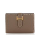 エルメス ベアン カードホルダー ウォレット エトゥープ エプソン ゴールド金具 カードケース 財布 HERMES BEARN CARD HOLDER WALL...