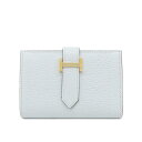 エルメス ミニベアン ミニウォレット ブルーブリュム シェーブル ゴールド金具 HERMES BEARN MINI WALLET BLEU BRUME CHEV...
