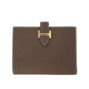 エルメス ベアン コンパクトウォレット エトゥープ エプソン ゴールド金具 折り財布 HERMES BEARN COMPACT WALLET ETOUPE EP...