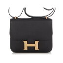 エルメス ミニコンスタンス 18 ミラー ブラック エプソン ゴールド金具 ショルダーバッグ HERMES MINI CONSTANCE 18 MIRROR B...
