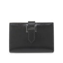 モノクローム エルメス ベアンカードホルダー ウォレット ブラック ボックスカーフ ブラック金具 カードケース 財布 HERMES BEARN MONOCHRO...