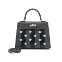 エルメス ケリー25 外縫い カザックエトワー アルドワーズ ブラック エプソン シルバー金具 HERMES KELLY SILLIER 25 CASAQUE ...