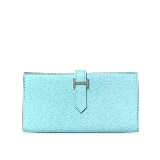 エルメス ベアンスフレ ベアンロングウォレット ブルーアトール エプソン シルバー金具 長財布 HERMES BEARN GUSSET WALLET BLEU ATOLL EPSOM SILVER HARDWARE【中古】
