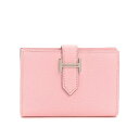 エルメス ベアン カードホルダー ウォレット ローズサクラ シェーブルミゾール シルバー金具 カードケース 財布 HERMES BEARN CARD HOLDE...