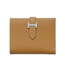 エルメス ベアン コンパクトウォレット セサミ エプソン シルバー金具 折り財布 HERMES BEARN COMPACT WALLET SESAME EPSO...