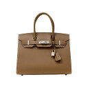 エルメス バーキン30 外縫い エトゥープ エプソン シルバー金具 HERMES BIRKIN SELLIER 30 ETOUPE EPSOM SILVER H...