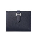 エルメス ベアン コンパクトウォレット ブルーニュイ マダム シルバー金具 折り財布 HERMES BEARN COMPACT WALLET BLEU NUIT...