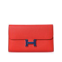 エルメス コンスタンス ロングウォレット 長財布 カプシーヌ エプソン エナメル ブルーブライトン シルバー金具 HERMES CONSTANCE LONG W...