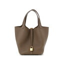エルメス ピコタンロックMM エトゥープ トリヨンクレマンス ゴールド金具 HERMES PICOTIN LOCK 22 ETOUPE TAURILLON CLEMENCE GOLD HARDWARE【中古】