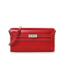 エルメス ケリーウォレット トゥーゴー 長財布 ルージュピマン ボックスカーフ シルバー金具 HERMES KELLY WALLET TO GO ROUGE PIMENT BOX CALFSKIN SILVER HARDWARE【中古】