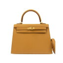 エルメス ケリー25 外縫い セサミ エプソン ゴールド金具 HERMES KELLY SELLIER 25 SESAME EPSOM GOLD HARDWAR...