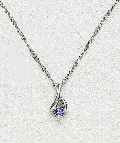 K18WGプルーダイヤモンドペンダント【送料無料】※オーダーメイド品