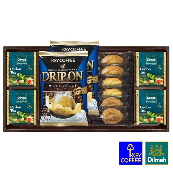 【ポイント5倍】キーコーヒー ドリップコーヒー＆セイロンティーと3種類のクッキー詰合せ【出産内祝い ..