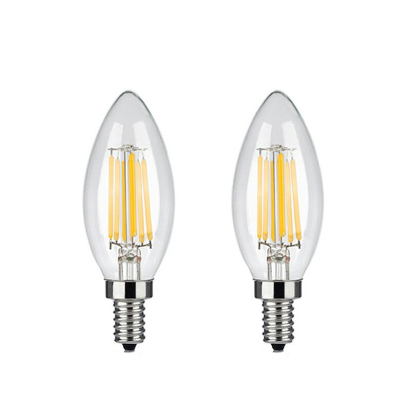 【2本】LED led電球 60w フィラメントシャンデリア電球 E12 E17 60w LED 6W（60W相当）口金 E12 led キャンドル電球