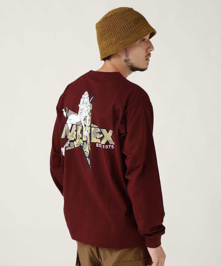 ☆★タイムセール｜AVIREX 公式通販《WEB限定》CAMOUFLAGE STAR & PINUP GIRL L/S T(アビレックス アヴィレックス)メンズ 男性※セール品につき交換 返品不可