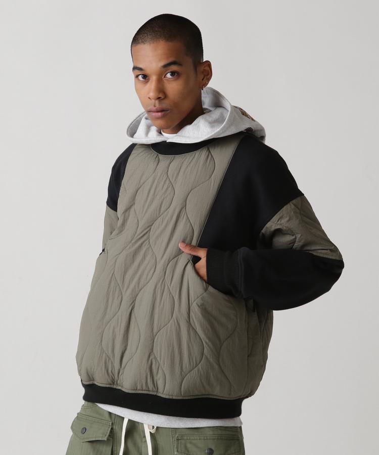 山内 ブラウン ノーカラー ジャケット 中綿 シンサレート 山内 ブラウン ノーカラー ジャケット 中綿 シンサレート