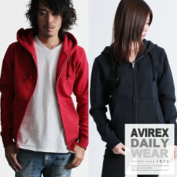 アヴィレックス ジップアップパーカー レディース AVIREX 公式通販・DAILY WEAR | メンズ デイリー 長袖 スウェット フルジップ　パーカDAILY L/S SWEAT FULL ZIP PARKA 無地 裏起毛 秋冬 暖かい 前開き おしゃれ