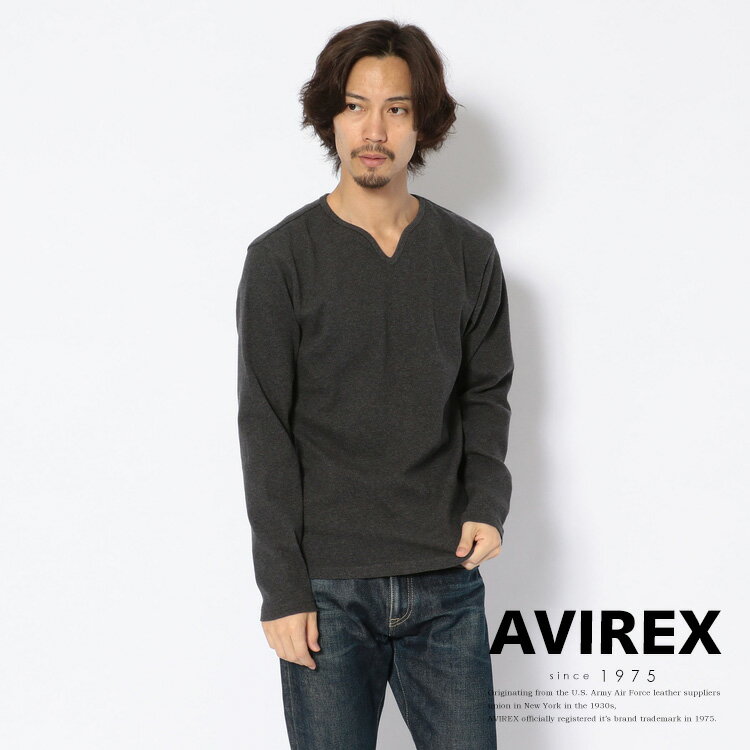 AVIREX 公式通販・DAILY WEAR | デイリー ミニワッフル キーネック Tシャツ/DAILY MINI WAFFLE KEYNECK(アビレックス アヴィレックス)メンズ 男性