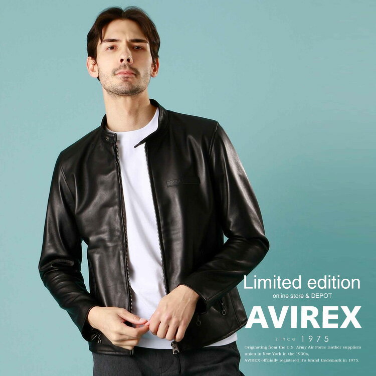 アヴィレックス ライダースジャケット メンズ AVIREX 公式通販・オンライン/DEPOT限定 | シープ シングルライダース/SHEEP SINGLE RIDERS(アビレックス アヴィレックス)メンズ 男性