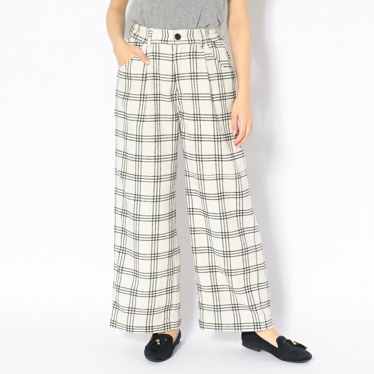 ★SALE｜AVIREX Belle 公式通販・直営店限定｜ウールチェック ワイドパンツ/WOOL CHECK WIDE PANT(アビレックス アヴィレックス)レディース 女性※セール/アウトレット品につき交換 返品不可