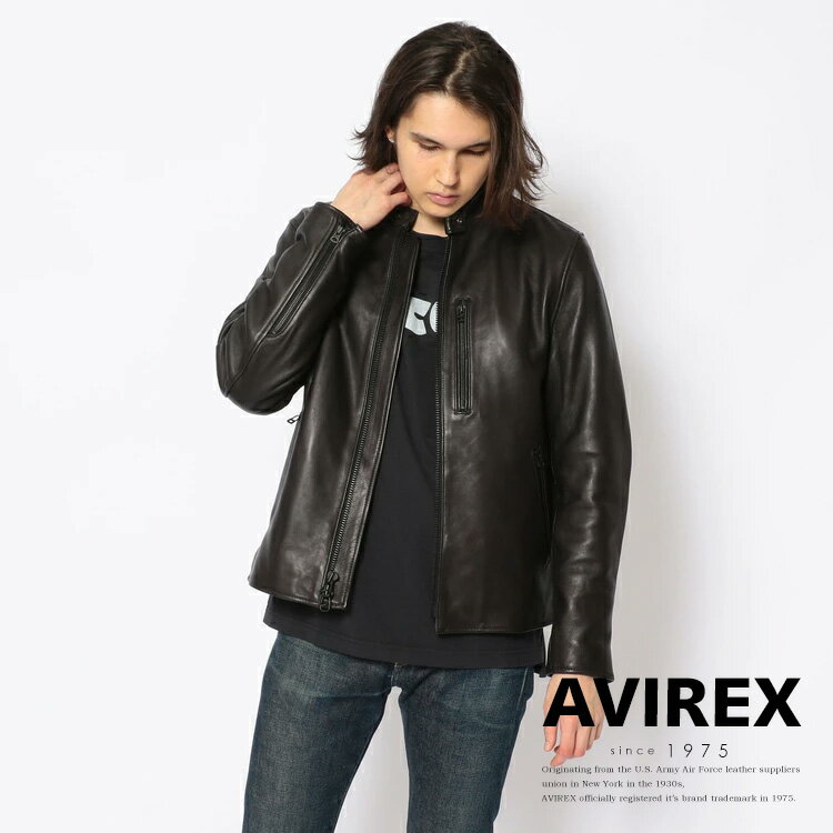 アヴィレックス ライダースジャケット メンズ AVIREX 公式通販 | スタンド シングル ライダース ジャケット / STAND SINGLE RIDERS JACKET(アビレックス アヴィレックス)メンズ 男性