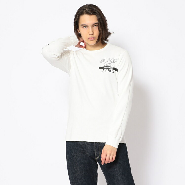 ★SALE｜AVIREX 公式通販 | ハニカム ワッフル Tシャツ ブラックキャット/HONEYCOMB WAFFLE BLACK CAT(アビレックス アヴィレックス)メンズ 男性※セール品につき交換 返品不可