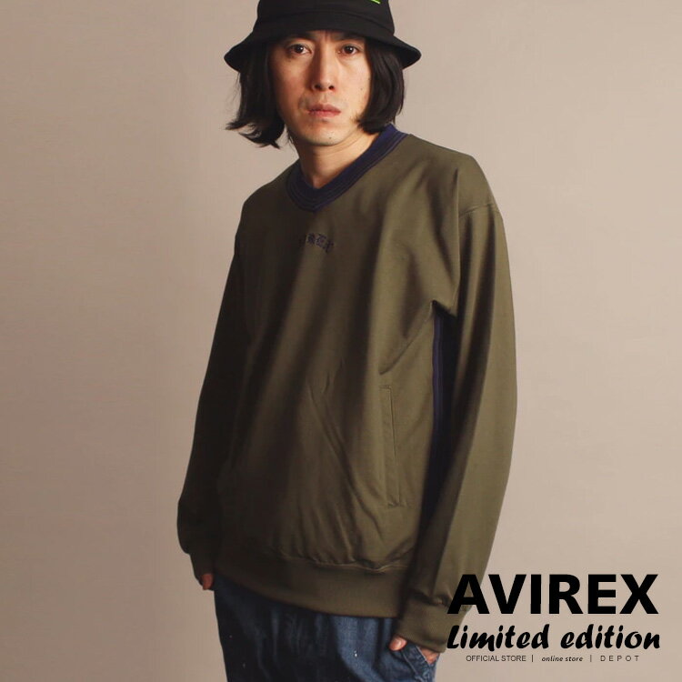 ★SALE｜AVIREX 公式通販・オンライン/DEPOT限定 | トラック Vネック プルオーバー/TRACK PULL OVER SHIRT(アビレックス アヴィレックス)メンズ 男性