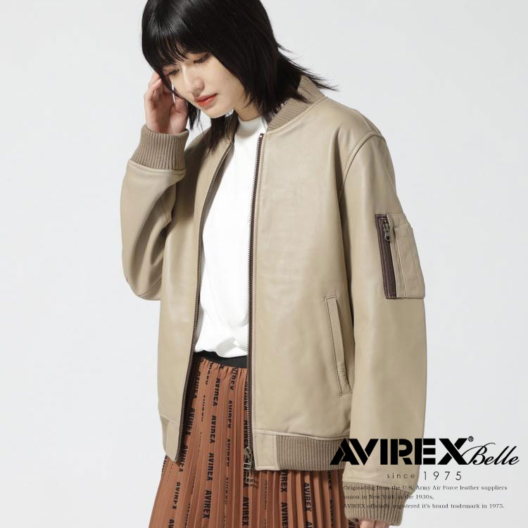 ☆★タイムセール｜AVIREX 公式通販 WOMENS LEATHER MA-1/ レザーMA-1(アビレックス アヴィレックス)レディース 女性※セール品につき交換 返品不可