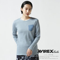 ★SALE｜AVIREX 公式通販｜L/S MINI WAFFLW POCKET T-SHIRT/ ミニワッフルポケットTシャツ(アビレックス アヴィレックス)レディース 女性※セール品につき交換 返品不可