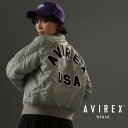 AVIREX 公式通販 レディースサイズ 背中にロゴ！定番フライトジャケット 新色を加え新登場！！ WOMENS MA-1 COMMERCIAL LOGO / エムエーワンコマーシャル ロゴ (アビレックス アヴィレックス)ウィメンズ 女性 中わた アウター 大きめ