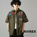 AVIREX ʔ |TOP GUÑbyfBeB[^E[XɃAWAVIREX̒ԃ~^[VcTOPGUN SHORT SLEEVE SHIRT / gbvK  Vc(ArbNX ABbNX)Y j