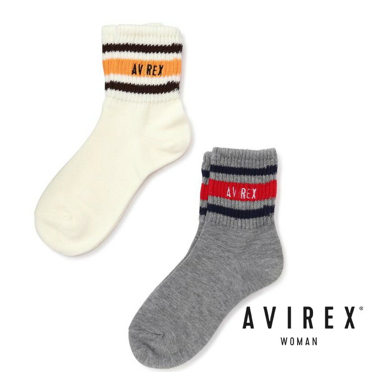 楽天AVIREXAVIREX 公式通販｜《直営店限定》【WOMENS】LINE LOGO SOCKS/ ラインロゴ　ソックス/靴下（アビレックス アヴィレックス）レディース 女性2パック 2PACK 2足セット23cm 24cm