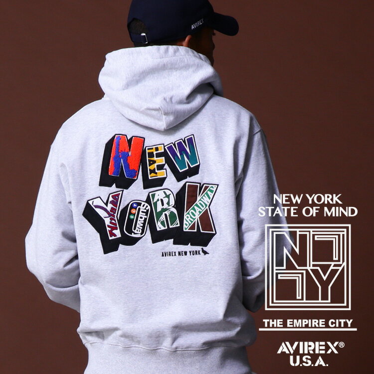 アヴィレックス パーカー メンズ ★SALE｜AVIREX 公式通販｜《COLLECTION》PULL OVER PARKA NEW YORK SYMBOL/プルオーバー パーカー ニューヨーク シンボル(アビレックス アヴィレックス)メンズ 男性※セール品につき交換 返品不可