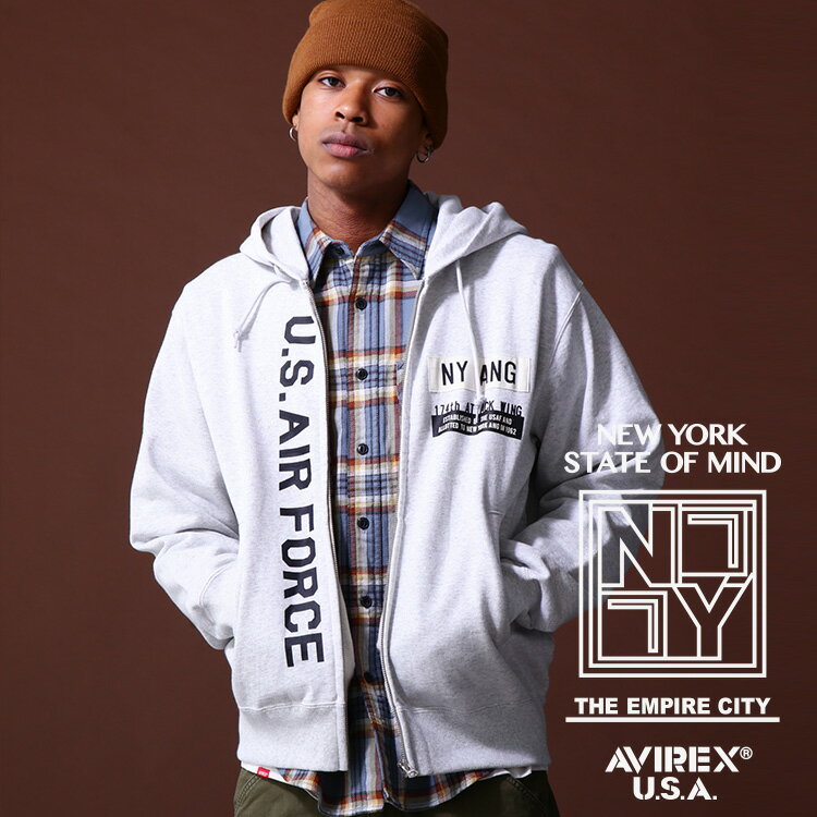 アヴィレックス パーカー メンズ ★SALE｜AVIREX 公式通販｜AIR NATIONAL GUARD PATCH ＆ PRINT ZIP PARKA(アビレックス アヴィレックス)メンズ 男性※セール品につき交換 返品不可