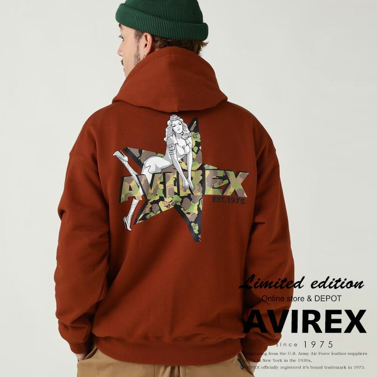 楽天AVIREXAVIREX 公式通販｜《WEB限定》CAMOUFLAGE STAR &PINUP GIRL PULL OVER PARKA/カモフラージュ スター ＆ピンナップガール プルオーバーパーカー（アビレックス アヴィレックス）メンズ 男性