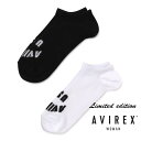 AVIREX ʔ́bscXtyWOMENSzLOGO ANKLE SOCKS/ SAN\bNX(ArbNX ABbNX)fB[X C 񑫑g 2P Zbg23cm 24cm