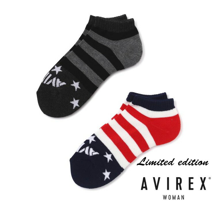 楽天AVIREXAVIREX 公式通販｜《直営店限定》【WOMENS】USA ANKLE SOCKS/ USAアンクルソック（アビレックス アヴィレックス）レディース 女性靴下 二足組 2P セット23cm 24cm