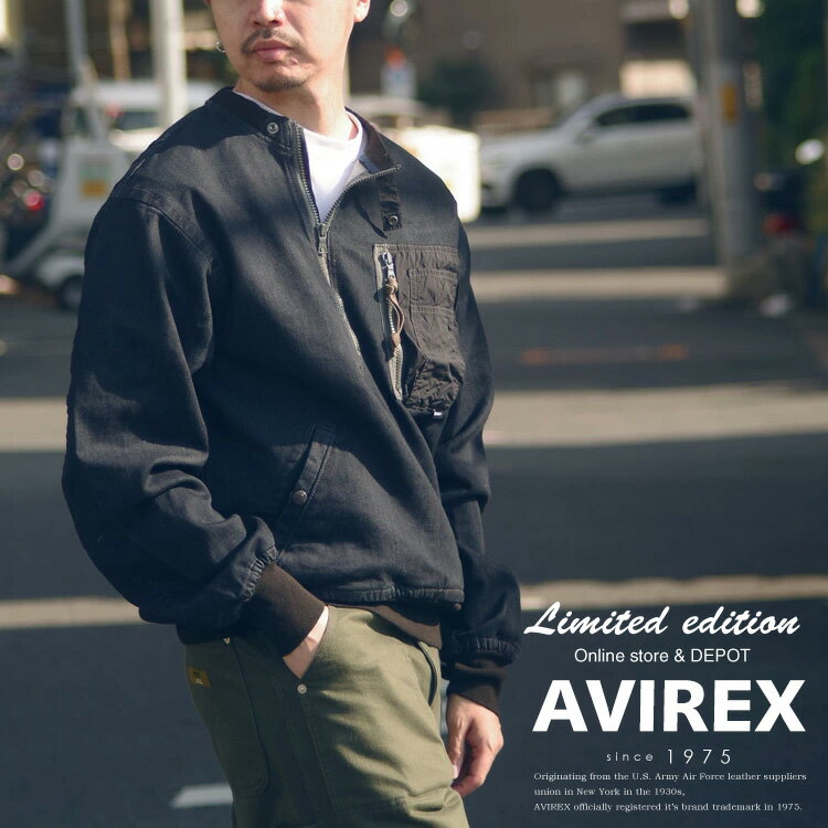 ★★タイムセール｜AVIREX 公式通販・オンライン限定・TYPE BLUE | ジョグデニム プルオーバー/JOG DENIM PULLOVER(アビレックス アヴィレックス)メンズ 男性※セール品につき交換 返品不可のサムネイル